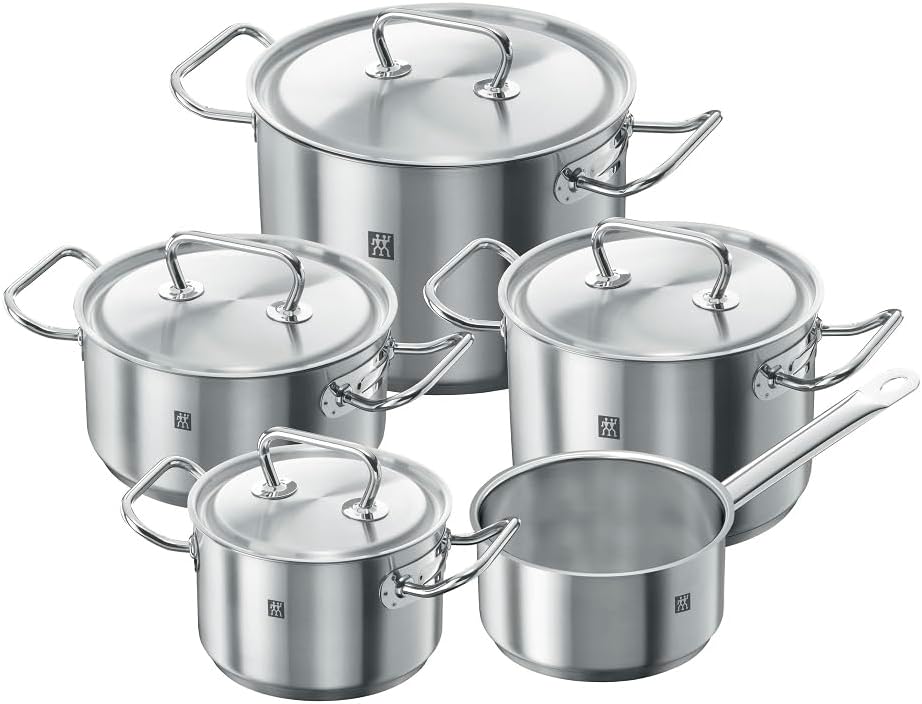 ZWILLING Twin Classic 5-Piece Saucepan Set with 4 Lids Suitable for Induction Cookers Stainless Steel