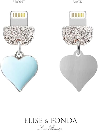 Miniatura 3 de ELISE & FONDA CP605 Puerto de carga USB Crystal Anti Dust Plug Little Love Heart Phone Charm para iPhone 131211XS MAXXRX8 Plus76S8SE iPad iPod