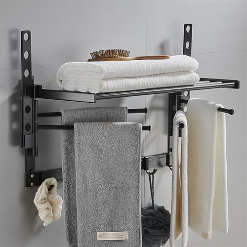 Toallero plegable giratorio y estante de secado de ropa para pared 5