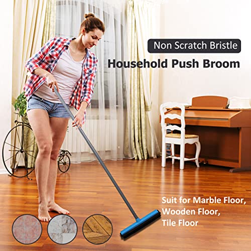 Clean With Ease Using The Lcf Soft Household Push Broom - Versatile Bristle Rubber Broom & Carpet Sweeper With Squeegee, Adjustable Handle And Multi-Brush Functionality For Pets (Blue) #TOP2