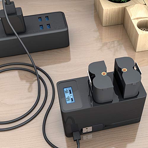 Feirsh Charger Station for Ring Battery, Dual Rechargeable Batteries Charging Station Compatible with Ring Spotlight Cam Battery, Ring Video Doorbell 2 & Ring Stick Up Cam Battery (NOT Batteries)