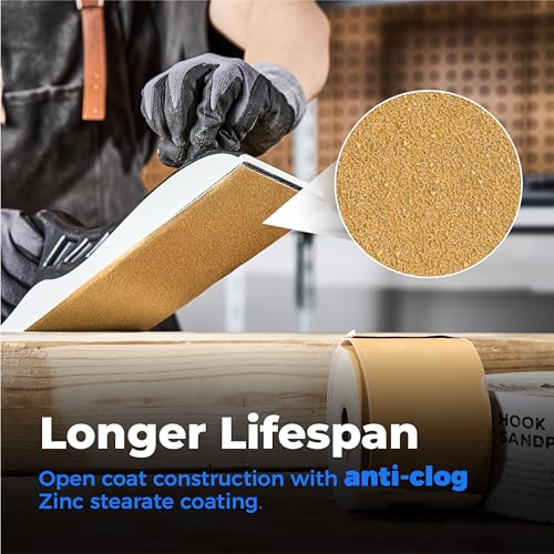 toolant Rolo De Lixa De Grão 220, Lixa De 2-3/4 De Largura, 12 Jardas, Velcro, Para Automóveis, Marc