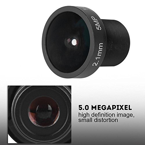 Richer-R 2,1 mm CCTV Objektiv, 5MP HD Weitwinkel 180 ° CCTV IR-Objektiv Nachtsicht Kamera Linse,Objektiv M12 * 0.5 Sicherheit IP-Kamera für 1/2.5 Zoll CCD-Chip Schwarz