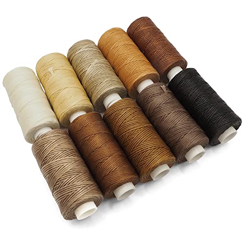 クラフトライフ ワックスコード 10巻セット 蝋引き糸 ロウ引き糸 直径1mm 長さ50ｍ (セットA)のサムネイル