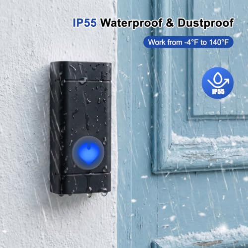 Wireless Doorbell with 2 Buttons, Waterproof Door Bells & Chimes Wireless by PHYSEN - Image 4