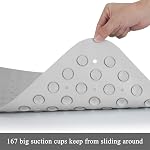 Non Slip Bath Mat Rubber Bathmat Comfortable Shower Mat for Bathtub Shower Room Grey