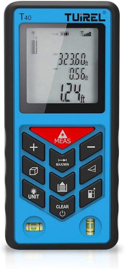 Distance Measurer 131ft/40m Handheld Range Finder Meter Tuirel T40 Measuring Device with Pythagorean Theorem Mode