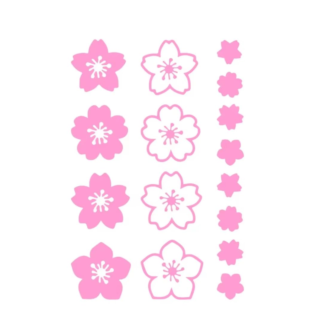 Xfaklianran for Car Sticker Decoration Notebook Sticker Windshield Window External Accessories Sakura Cherry Blossom Flowers(20x13cm/soft pink)