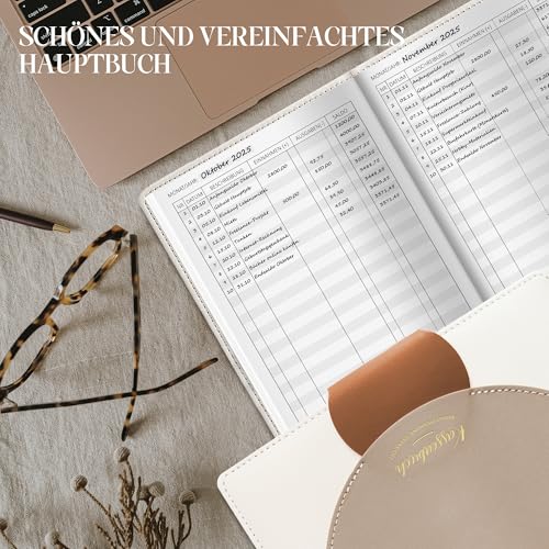 BIROYAL Kassenbuch A5-120 Seiten Haushaltsbuch, Budget Planner & Kassenbücher - Einnahmen Ausgaben Buch - Haushaltsbuch zum Eintragen - Kassenbuch Kleinunternehmer- Ausgaben Tracker Finanzplaner