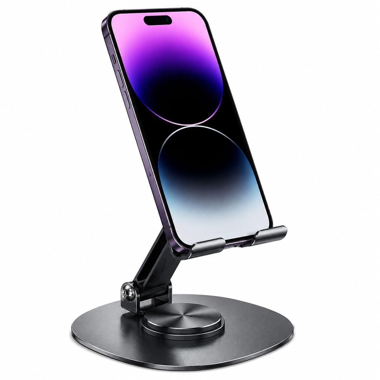 Mobile Stand Holder for Desk Sturdy,Anti-Slip,Height Angle Adjustable Mobile Holder Cellphone Holder Compatible with iPhone,Samsung Galaxy,Vivo, Oppo All Mobile Phones (Black)-image-32