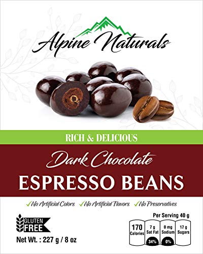Alpine Naturals Dark Chocolate Espresso Beans, 8 Ounce