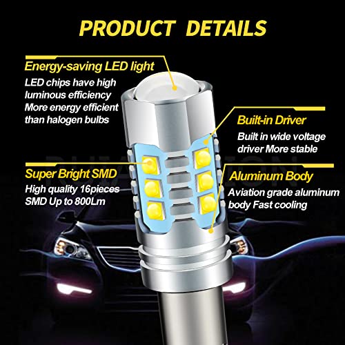 Ruiandsion 2Pcs Bax9S Led Bulbs Canbus Error Free 12-24V 38161 64132 High Power Super Bright 2525 Led Bulbs For Backup Reverse Lights, White #TOP1