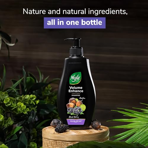 Image of Nyle Naturals Volume Enhance Shampoo |For Voluminous Hair |With Reetha, Blackberry & Amla |Gentle & Soft Shampoo For Men & Women, 400ml