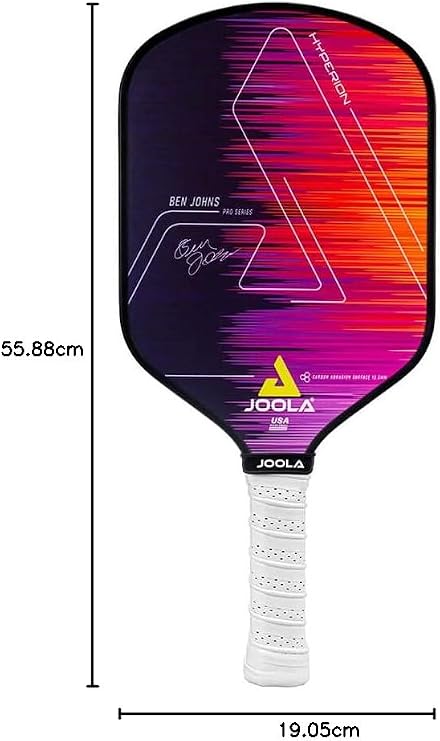 JOOLA Ben Johns Hyperion CAS Pickleball Paddle - Yüksek Kum ve Döndürme ile Karbon Aşınma Yüzeyi, Sure-Grip Uzatılmış Sap, Polipropilen Petek Çekirdekli Pickleball Paddle USAPA Onaylı