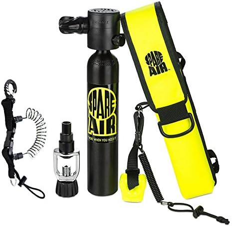Spare Air Original Mini Scuba Tank - Small Emergency Backup Diving Equipment 3 & 6 Cu Ft.Options- Made in USA - DOT Marked Tank with Holster, Leash, and Refill Adapter