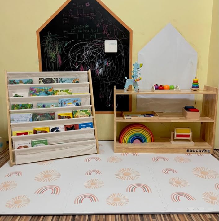 Miniatura 4 de Simple Kid Co. Tapete de juego para bebés, niños pequeños y bebés, seis azulejos entrelazados hechos con espuma EVA suave no tóxica, 4 x 6 pies
