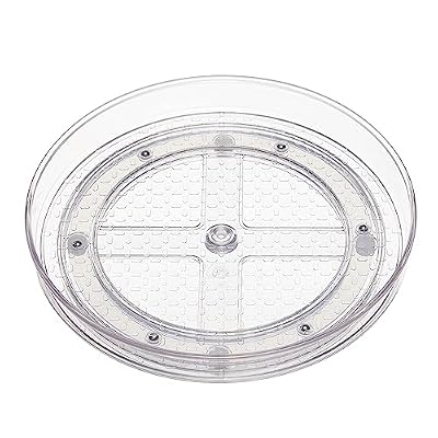 Amazon Basics Clear Rotating Lazy Susan Turntable Organizer for Condiments, 9-Inch, 2-Pack