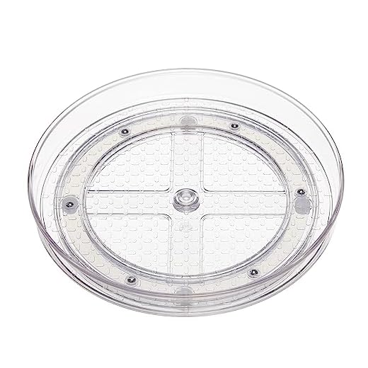 Amazon Basics Drehbares Ablagefach Lazy Susan, transparent, Organizer, 22,9 cm, 2 Stück