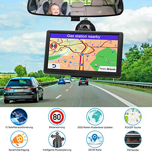 GPS Navi Navigationsgerät für Auto 2023 - Navigation für Auto PKW LKW Navi 7 Zoll Lebenslang Kostenloses Kartenupdate… - Image 3