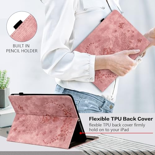 Étui pour iPad en cuir synthétique rose de haute qualité - 5