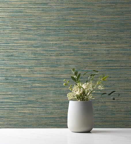 GAULAN 682923 - Papel pintado imitación fibra vegetal blanca para pared salón dormitorio pasillo comedor - Rollo de 10 m x 0,52 m