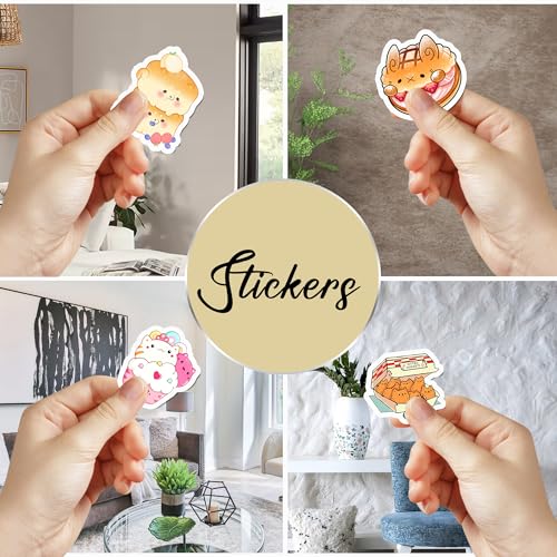 Calcomanías Kawaii estéticas de vinilo Vsco para decorar bicicleta y casco 7