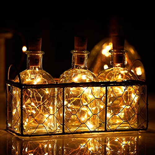 Ariceleo 20 Led 10 Packs Wine Bottle Lights Copper Wire Fairy String Light Warm White Bottle Stopper Atmosphere Lamp For Christmas Xmas Holiday Festival Diy Home Party Decoration Present Gift #TOP3