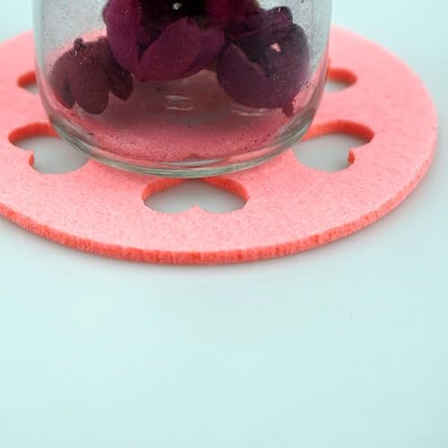 Miniatura 6 de SaktopDeco Juego de 16 posavasos de fieltro en forma de corazón rosa para mesa, romántico, día de San Valentín, decoración del hogar