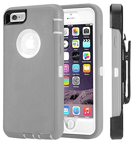 Annymall Case Compatible For Iphone 8 & Iphone 7, Heavy Duty [With Kickstand] [Built-In Screen Protector] Tough 4 In1 Rugged Shorkproof Cover For Apple Iphone 7 / Iphone 8 (Grey) #TOP2