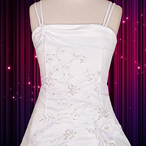 Dressy Daisy Girls' Beaded Special Occasion Dresses Wedding Flower Girls White Gown Communion Satin Outfits With Bolero Size 7-8 #TOP4