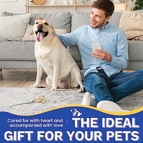 jason 75 inch curved scissors for dog grooming professional downward curved pet face trimming shears with symmetric handle sharp comfortable