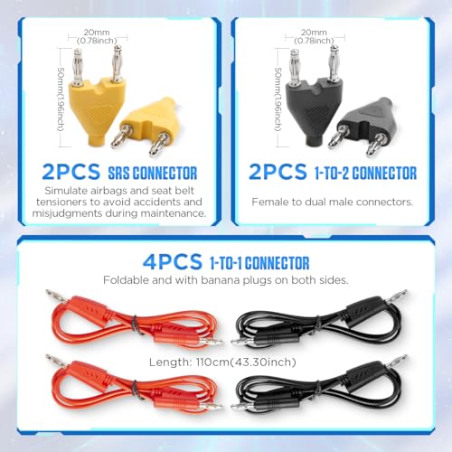 Multimeter Test Lead Kit Automotive 68PCS Back Probe Kit Multi Function Multimeter Leads Kit Size Coding Circuit Test Leads Kit with Alligator Clips Electrical,Banana Plug Test Lead,Oscilloscope Probe