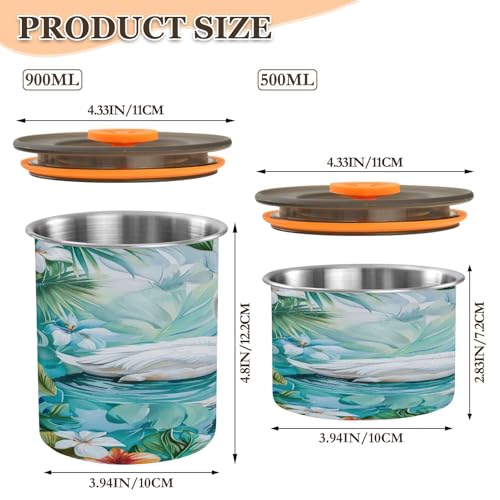 Contenedor de café al vacío Qilmy Swan 17oz acero inoxidable miniatura 3