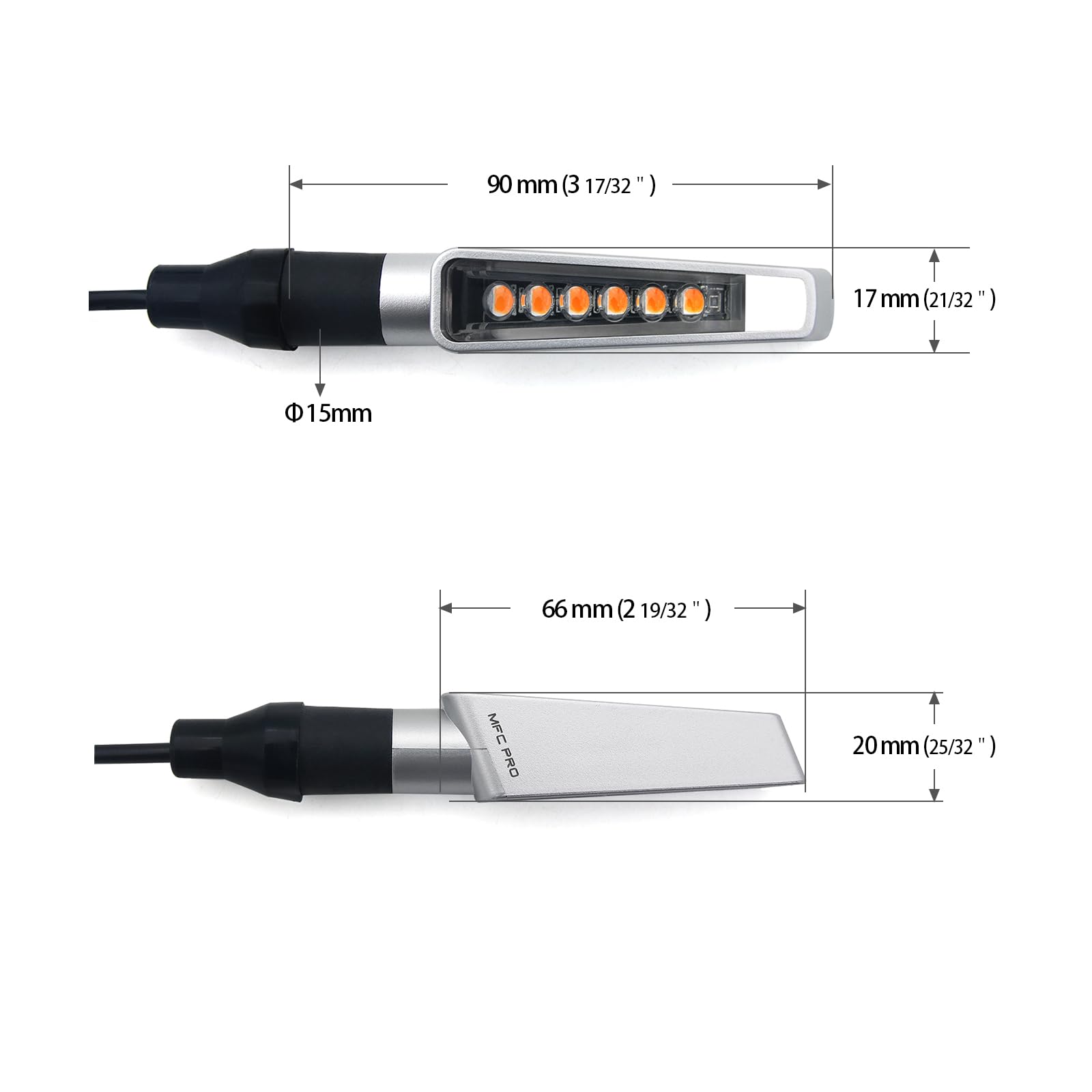 DEMYPROX Mini Led Turn Signal Lights (Sequential Sliver-4pcs)