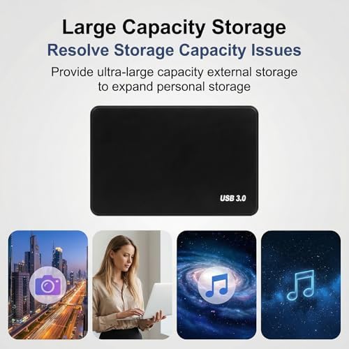 Portable 2.5" 320GB External Hard Drive,Plug & Play USB 3.0,Instant Data Transfer for Gaming, Office, Photos,Videos - 3