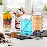 Nuo desire 400ML Drinking Glasses, Double-Walled Coffee Mugs, Set of 2 – Insulated Glass Cups for Hot/Cold Drinks, Espresso, Tea, Juice, Ice Cream Glasses Drinking - Image 2