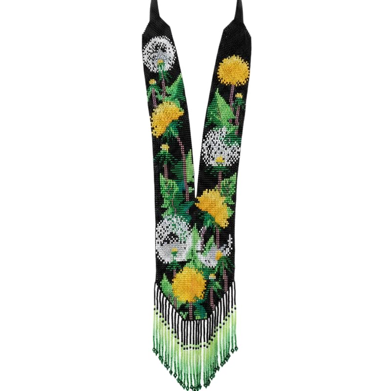 Collier Gerdan ukrainien traditionnel bijou multicolore fait main en perles