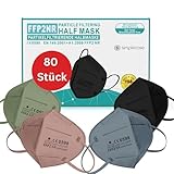Simplecase - Mascarilla FFP2 (80 unidades, certificado por el organismo oficialmente designado 0598, respirador, máscara de filtro de partículas)