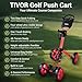 Tivor 4 Wheel Golf Push Cart - Aluminum Frame Lightweight, One-Step Foldable Compact Design, Portable Golf Bag Caddy with All-Terrain Wheels,red