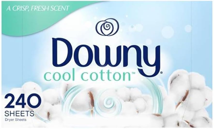 Downy Dryer Sheets Laundry Fabric Softener, Cool Cotton, 240 Count