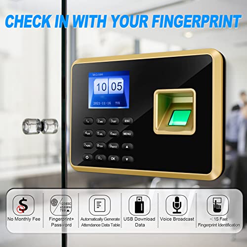 Jian Boland Fingerprint Time Clocks For Employees Small Business, Biometric Time Clock, Office Punch Clock, 0 Monthly Fees #TOP1