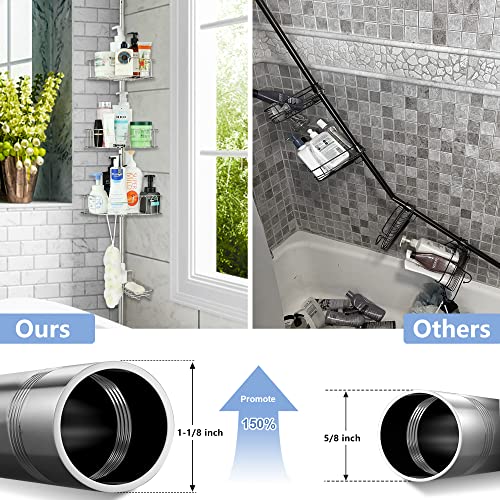 Home Composer Shower Organizer Corner - Extra Thick Rustproof Bathtub Caddy Shower Racks For Inside Shower - Adjustable Shower Shelf For Bathroom And Bathtub - 4 Tier Shelves, 40 To 120 Inch #TOP1