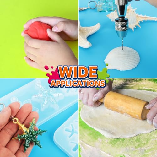 Image of LEOBRO Silicone Mats for Crafts, 2 Pcs 23.4 inchx 19.5 inch Large Silicone Mats for Resin Clay Paint Jewelry Making, Countertop Protector Table Mat, Blue & Green