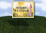 Severe Weather Spring Flowers Yellow Field Up Arrows Single Sided 18x24 in. Yard Road Sign w/Stand