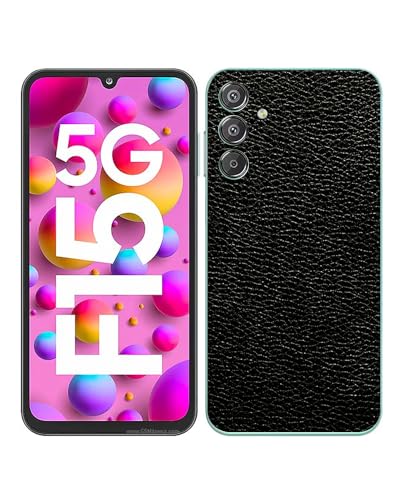Image of Compatible with Samsung Galaxy F15 5G Skin Sticker /Vinyl wrap /Protective Film Mobile Skin Black Leather by Candeal Mizhan (only Back)