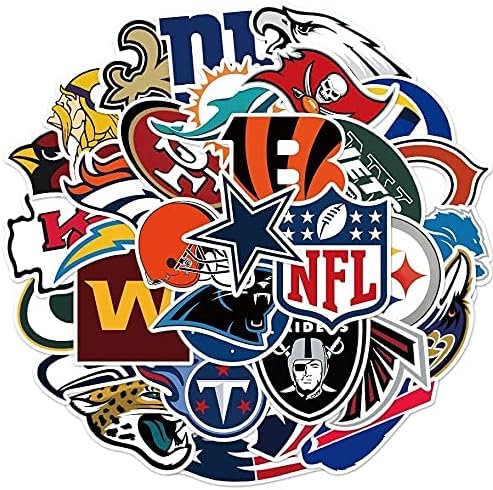 NFL American Football Vinyl-Aufkleber für Laptops, Handys, Hüllen, Wände, Gepäckbücher ? 33 Aufkleber für 5,40 EUR bei amazon.de Bild: NFL American Football Vinyl-Aufkleber für Laptops, Handys, Hüllen, Wände, Gepäckbücher ? 33 Aufkleber für 5,40 EUR bei amazon.de