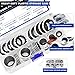 Daptemn 50PCS A/C Sealing Washers Assortment Kit, 6 Sizes Air Conditioning System Compressor Port Gasket Seals Repairs Universal Automotive Self-Centered O Rings (ID: 8mm - 17.5mm) (Black)