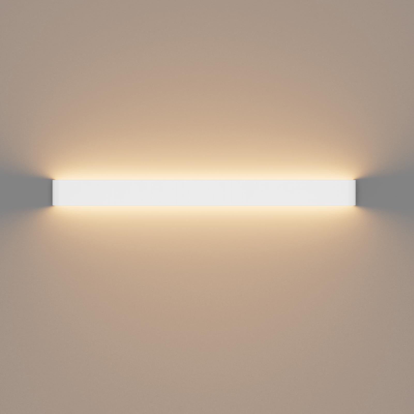 K-Bright 35W Lampada da Parete,IP 44 LED Applique da Parete con Stile Moderno Interni Lampada a Muro,3000K Bianco Caldo,4550 lumen,su giù il raggio di luce,Guscio bianco