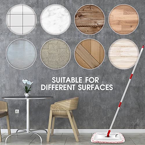 Gadhra Large Microfiber Mop For Floor Cleaning, Professional Dry And Wet Flat Mop With Adjustable Extended Handle, Dust Mop For Hardwood, Laminate, Tile, 1 Cleaning Scraper #TOP3