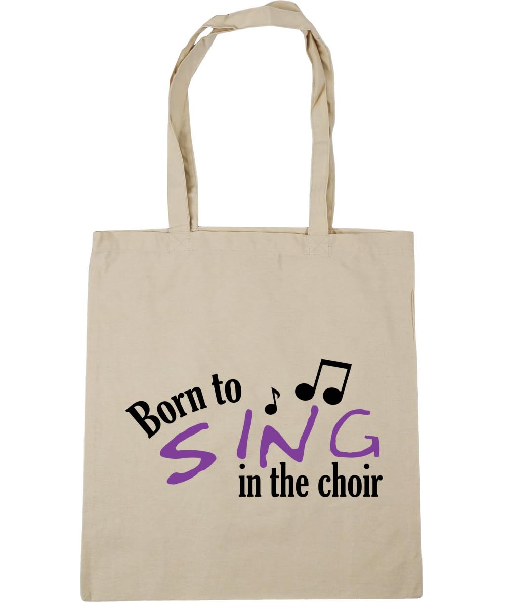 Hippowarehouse Born To Sing In The Choir Tote Shopping Gym Beach Bag 42cm x38cm, 10 litres